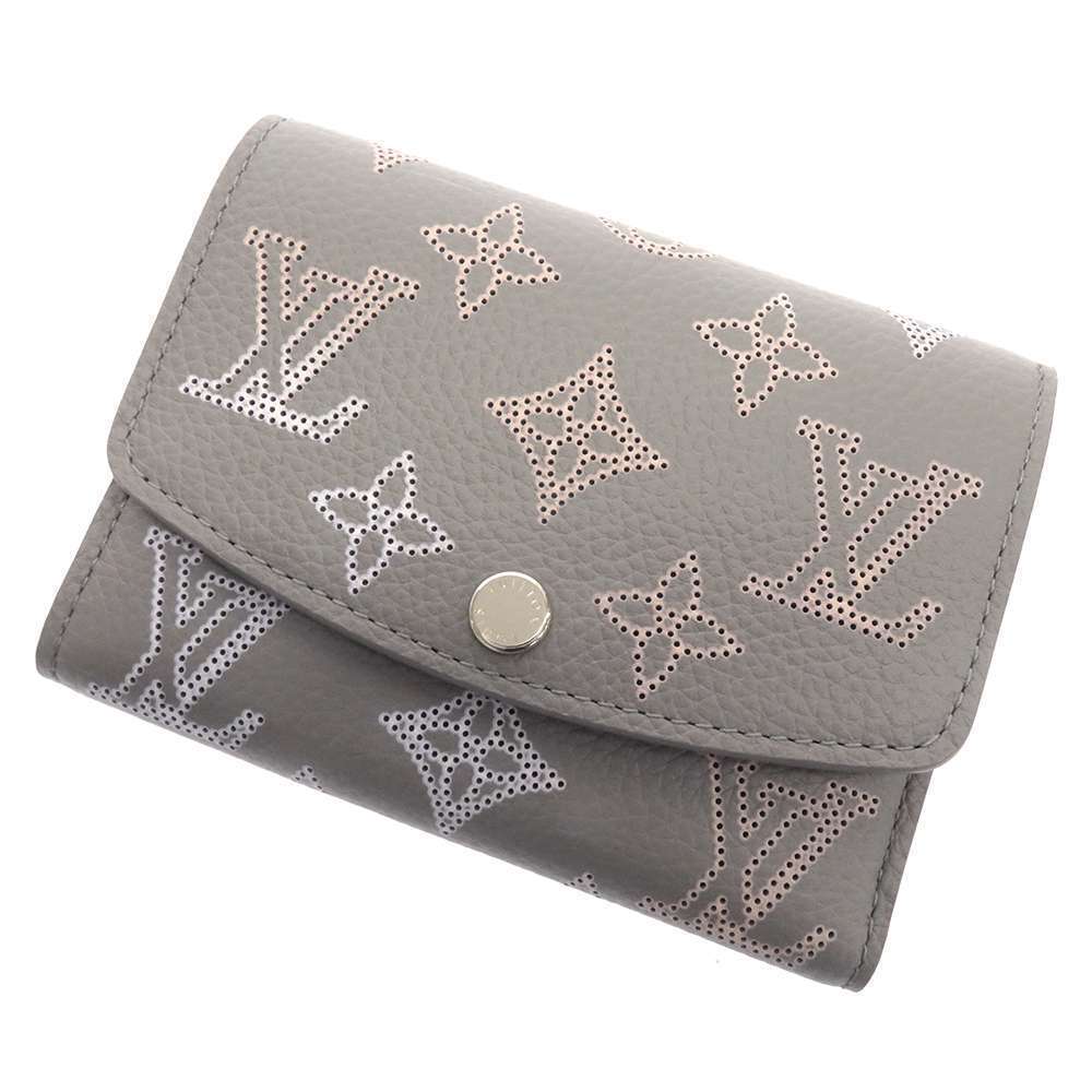 Louis Vuitton Tri fold Wallet Monogram Mahina Portefeuille Victorine Gray